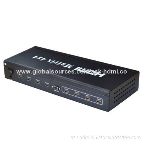4 x 4 HDMI Matrix Switcher with IR Remote Control, 5V DC/4A Power Supply